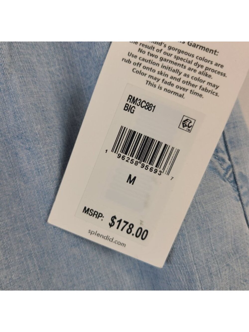 NEW Splendid Women's Light Wash Chambray Wide-Leg Crop Pants Size M MSRP $178 - Picture 3 of 8
